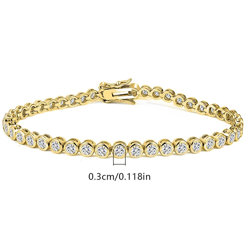 Bracelet Élégance Rose – Diamants 3 mm & Or rose 18K