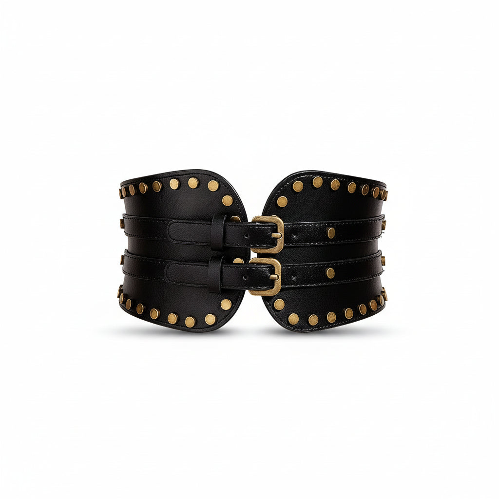 Ceinture corset à rivets pour femme