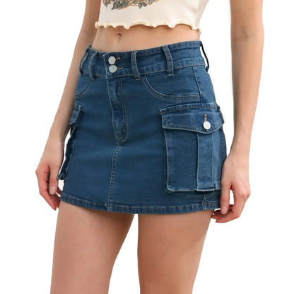 Jupe Denim Lavé Femme – Taille Basse, Coupe Ajustée Sexy & Tendance