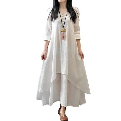 Robe Maxi Femme Manches Longues – Élégante Mi-Saison