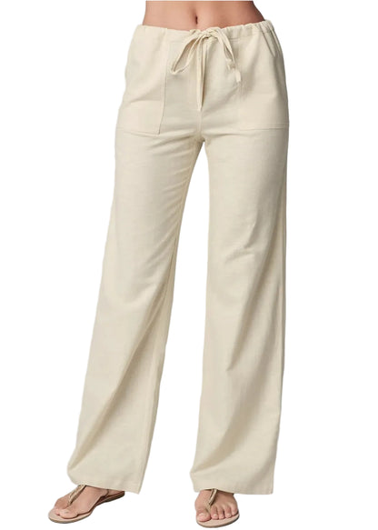 Pantalon Taille Haute – Coton & Lin Extensible pour femme