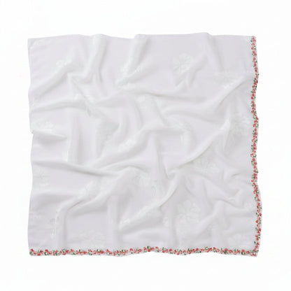 Écharpe en dentelle florale perlée, style chic et élégant
