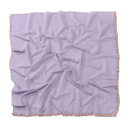 Écharpe en dentelle florale perlée, style chic et élégant