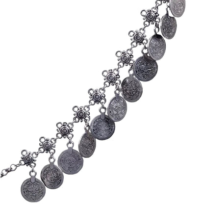 Bracelet de Cheville Bohème Rétro Argent à Pendentif