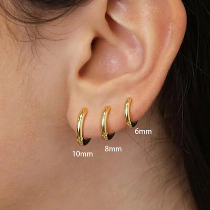 Ensemble Simple en acier inoxydable cristal petite boucle d'oreille femmes