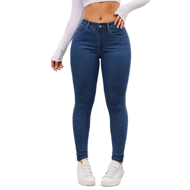 Jean crayon slim stretch taille haute pour femme, longueur complète