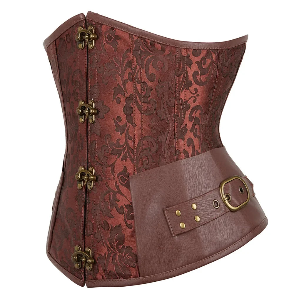 Ceinture corset bustier brodé pour femme
