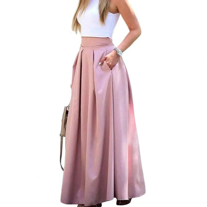 Jupe maxi élégante taille haute pour femme – Tissu respirant et coupe amincissante