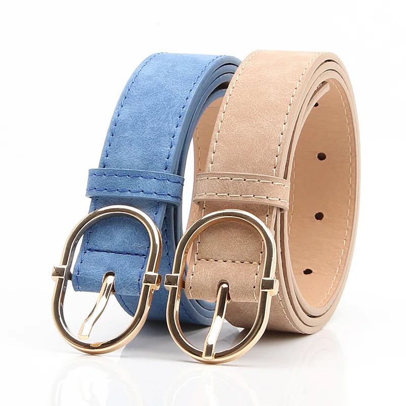 Ceinture en cuir pour femme boucle en alliage