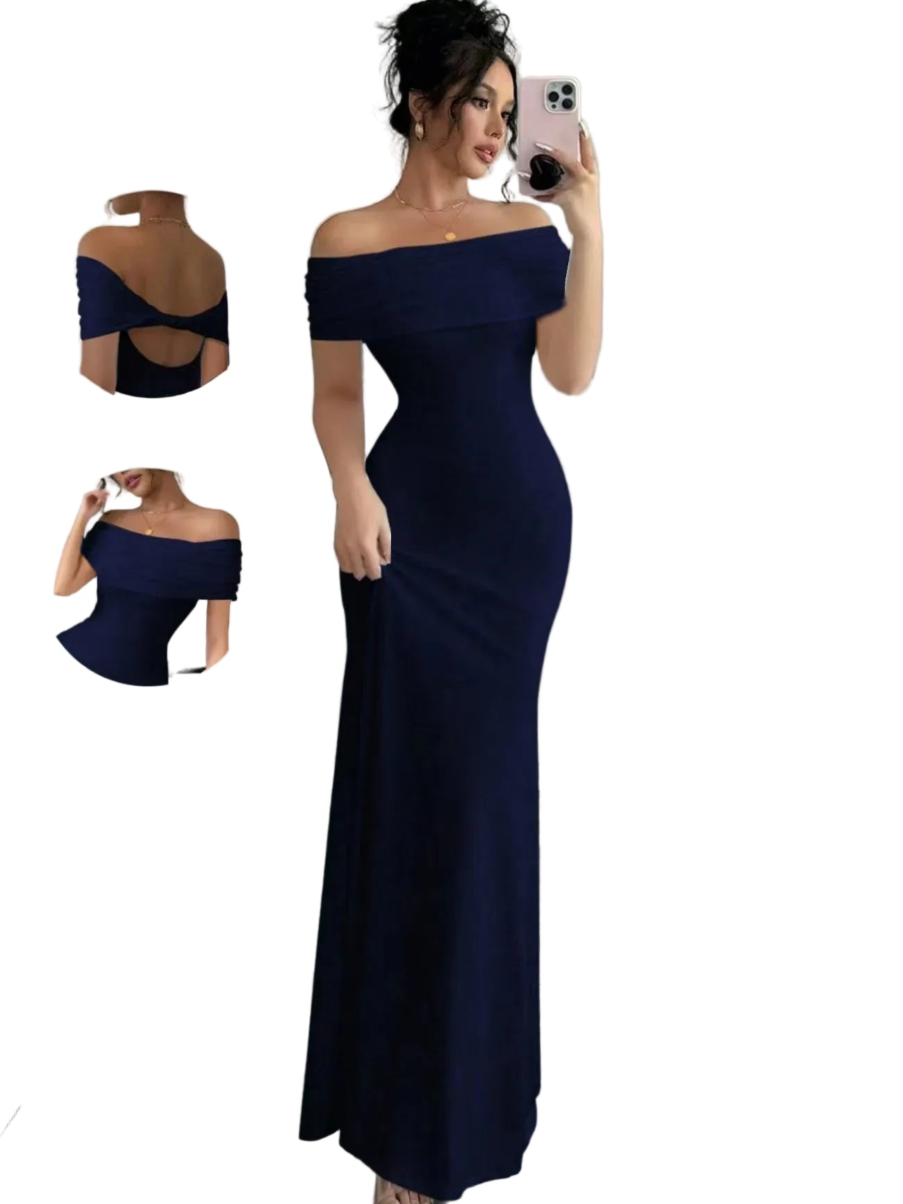 Robe de Soirée Chic – Coupe Épaules Dénudées