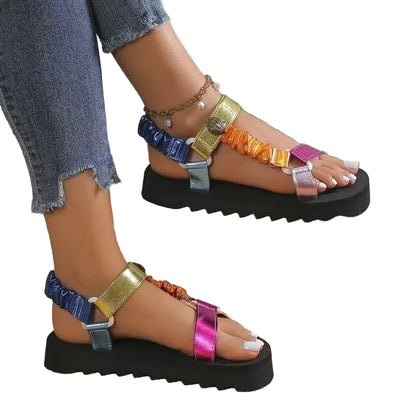 Sandales plates d’été pour femmes en corde de chanvre