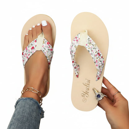 Tongs antidérapantes pour femme, style floral, sandale d'été
