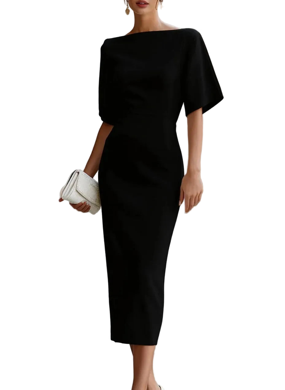 Robe Mi-Longue Élégante Amincissante – Coupe Féminine et Raffinée