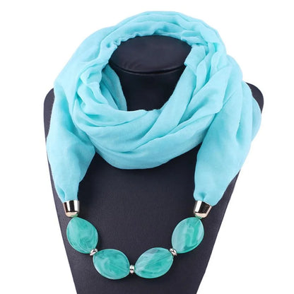 Écharpe Collier Ethnique en Coton Lin – Pendentif Bohème Femme