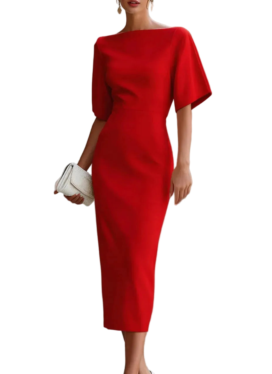 Robe Mi-Longue Élégante Amincissante – Coupe Féminine et Raffinée