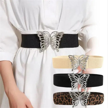 ceinture élastique pour femme ornée de fermoirs papillon