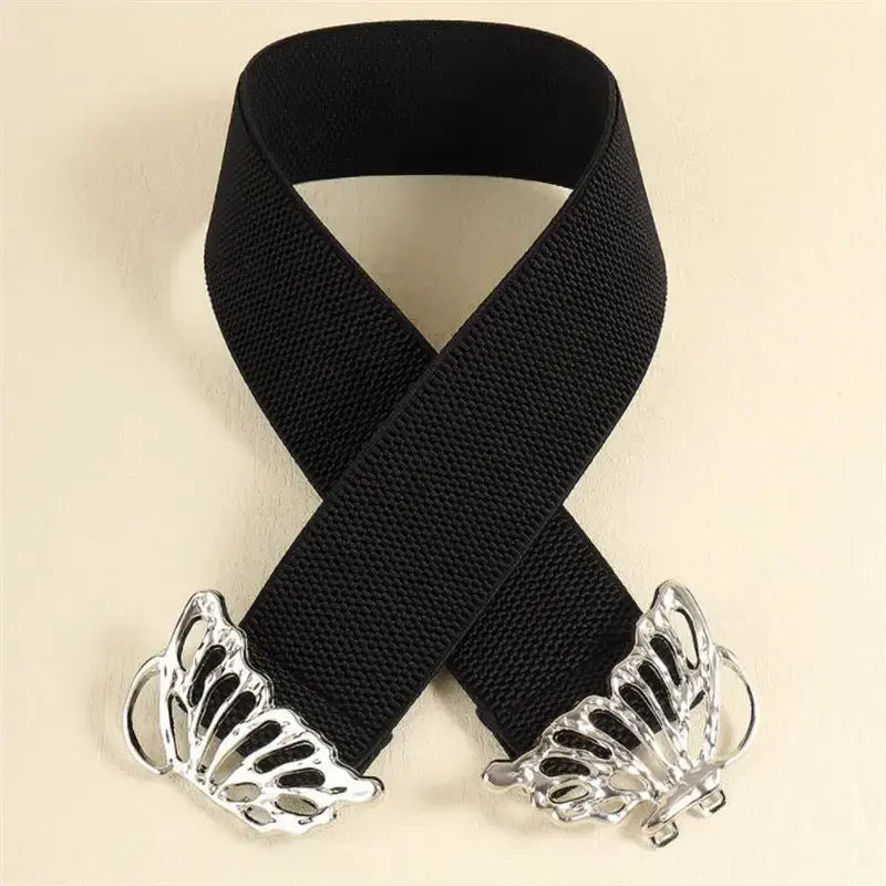 ceinture élastique pour femme ornée de fermoirs papillon