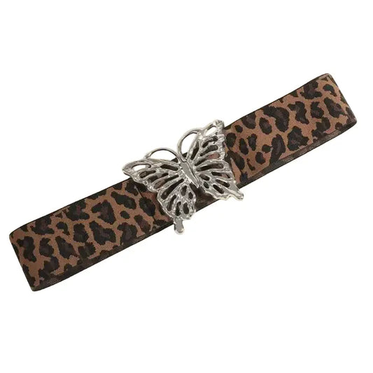 ceinture élastique pour femme ornée de fermoirs papillon