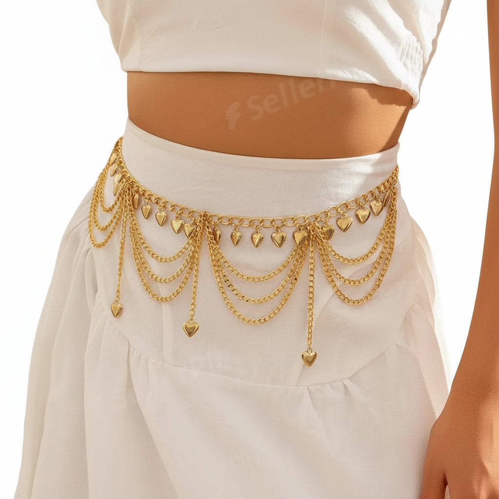 Ceinture Chaîne Perles Élégance Féminine
